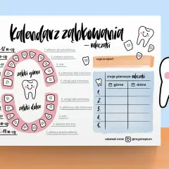 Kalendarz ząbkowania mleczaków. Pomaga śledzić, jak liczyć zęby, kiedy wyrzynają się pierwsze ząbki.